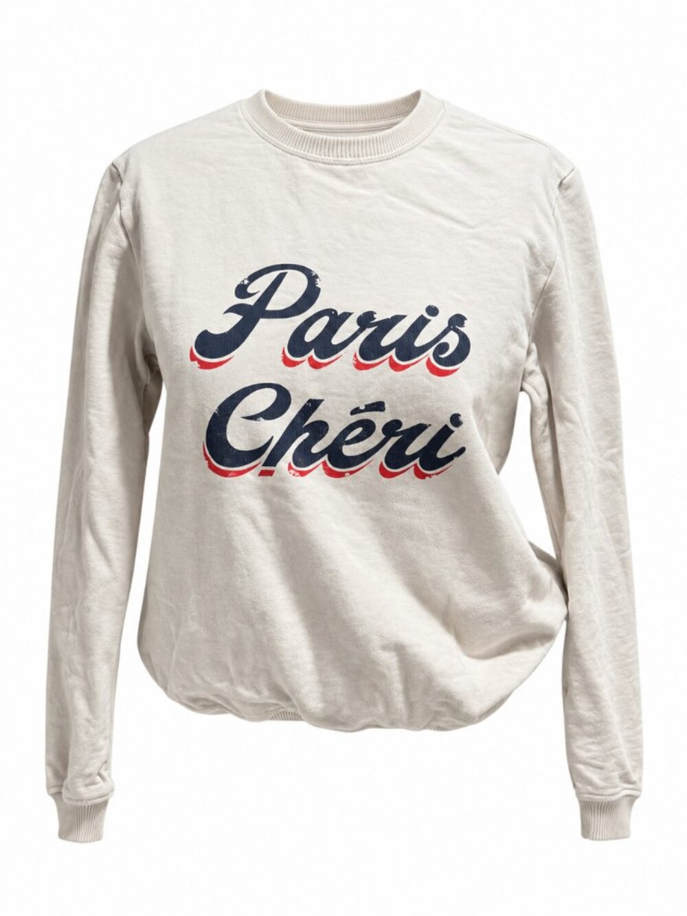 BA&SH cream/blue/red graphic print sweatshirt - size 0 (xs)